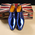 Men's Patent Leather Wedding Oxfords Shoes Pointed Toe Dress Shoes